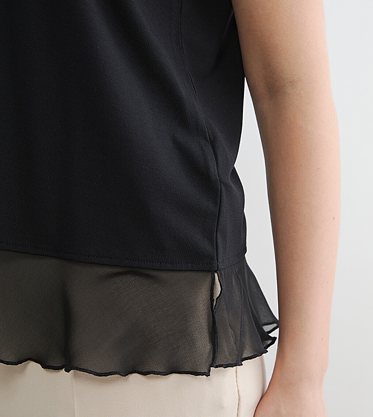 اٍل سي واي كيكي  توبات كاجوال  - أسود Casual Tops