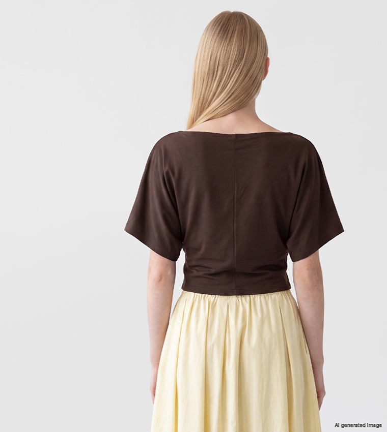 Solid Slash Neck T-Shirt