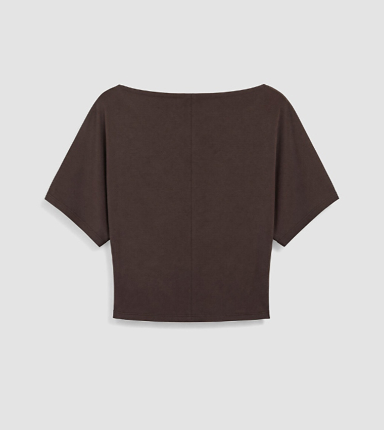 Solid Slash Neck T-Shirt