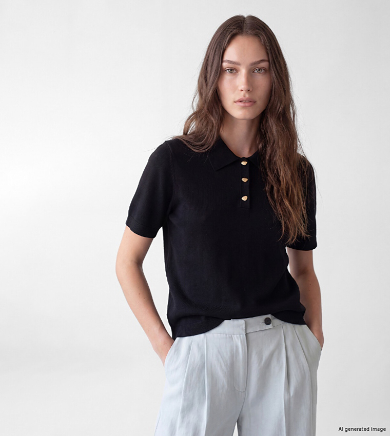 Solid Collared Sweater