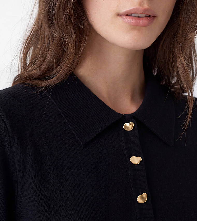 Solid Collared Sweater