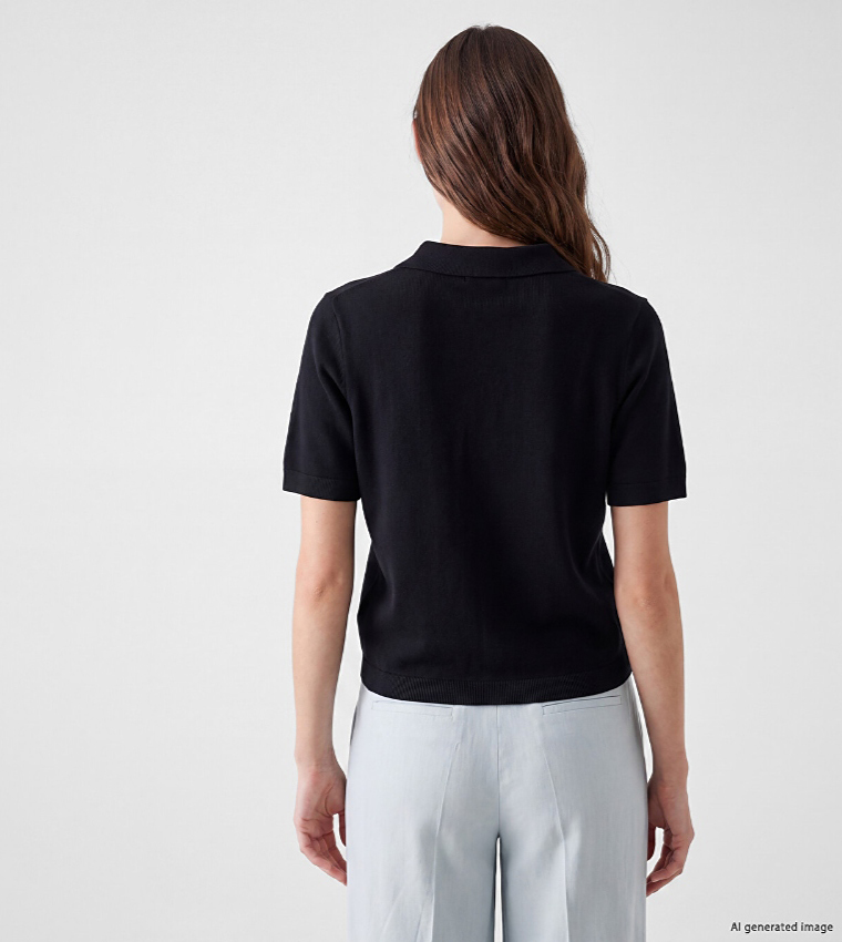 Solid Collared Sweater