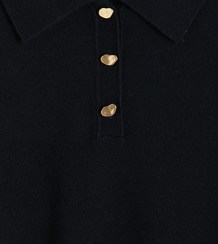 Solid Collared Sweater
