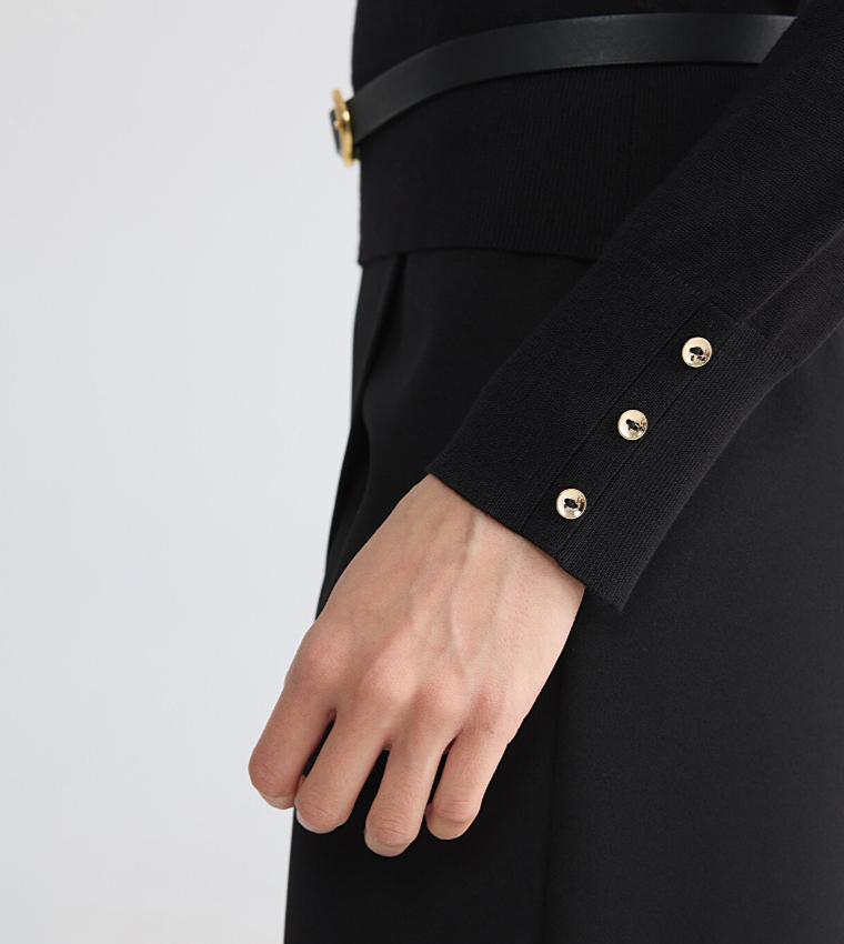 اٍل سي واي كيكي  سترات بياقة دائرية - أسود Round Neck Sweaters