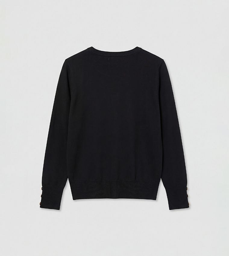اٍل سي واي كيكي  سترات بياقة دائرية - أسود Round Neck Sweaters