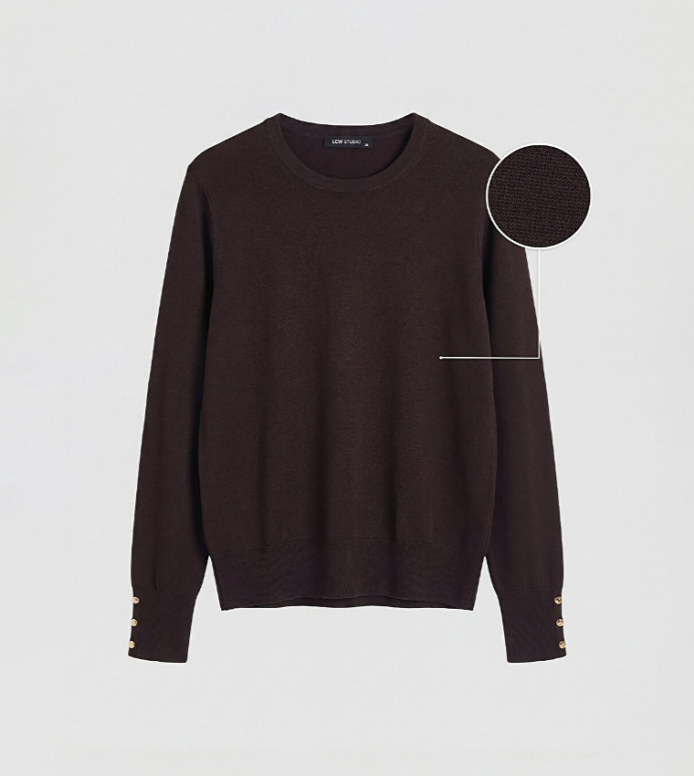 LC Waikiki  Round Neck Sweaters - Burgundy Round Neck Sweaters