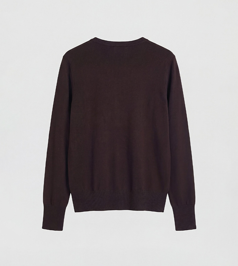 LC Waikiki  Round Neck Sweaters - Burgundy Round Neck Sweaters