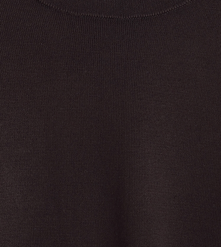 LC Waikiki  Round Neck Sweaters - Burgundy Round Neck Sweaters