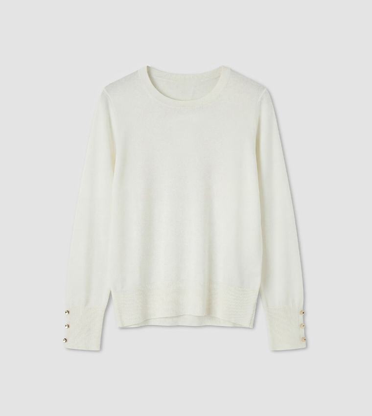 اٍل سي واي كيكي  سترات بياقة دائرية - بيج فاتح  Round Neck Sweaters