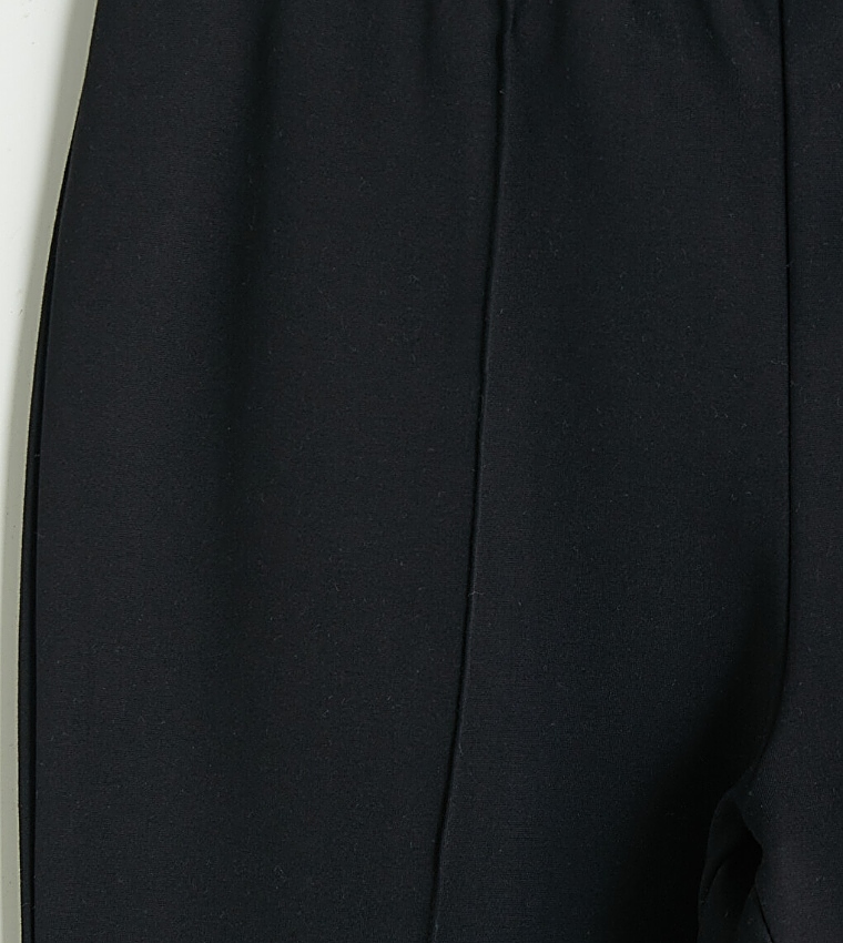 Solid High Rise Flared Pants