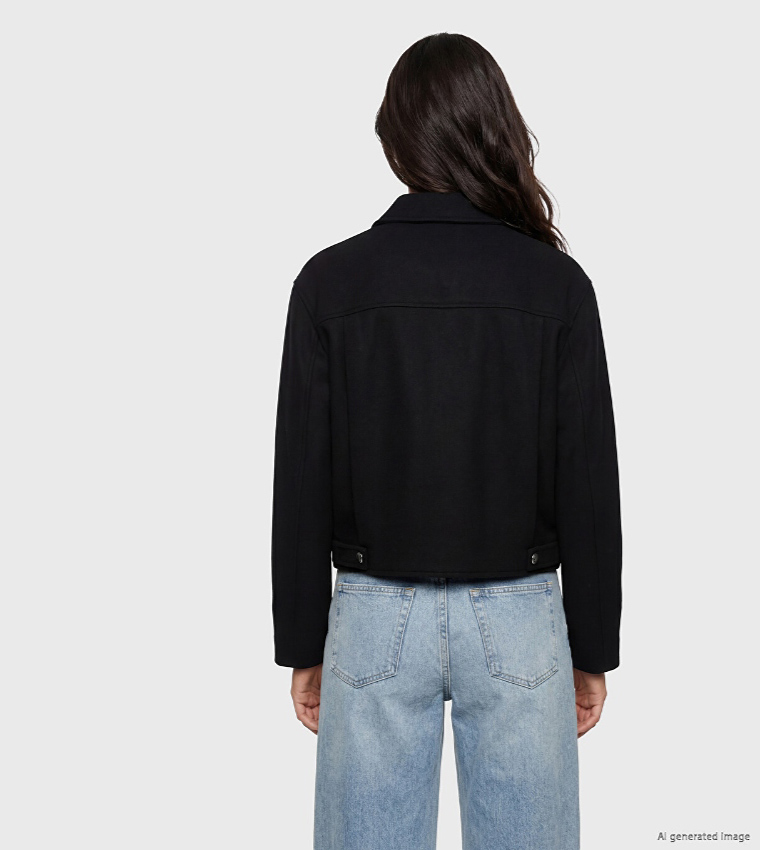 Solid Snap Button Overshirt