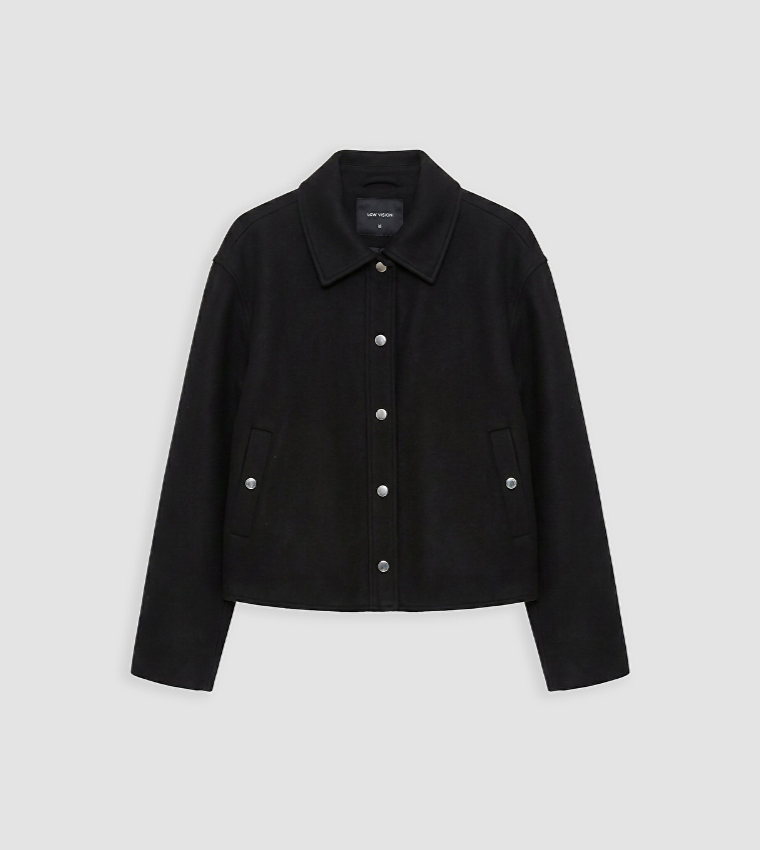 Solid Snap Button Overshirt