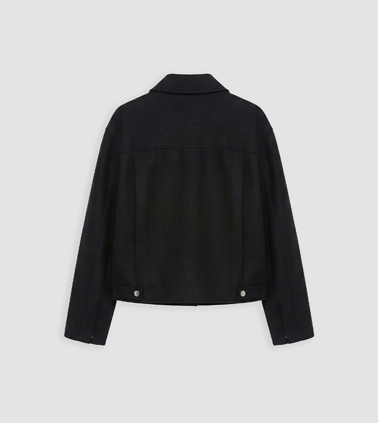 Solid Snap Button Overshirt