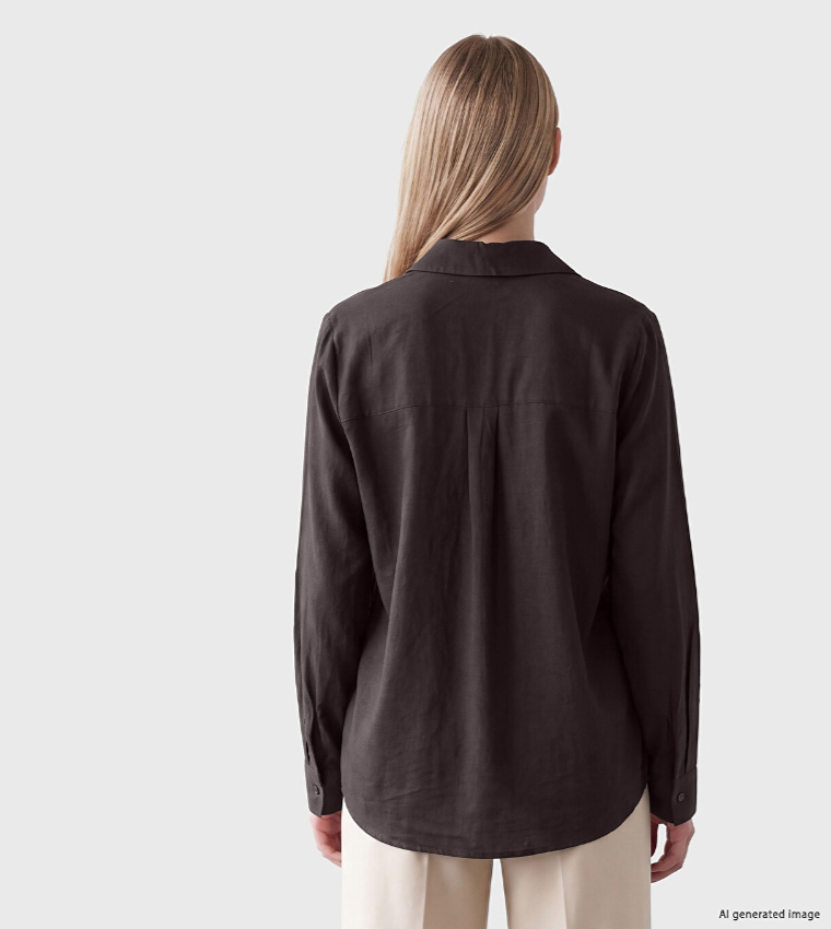 Solid Long Sleeves Dobby Shirt