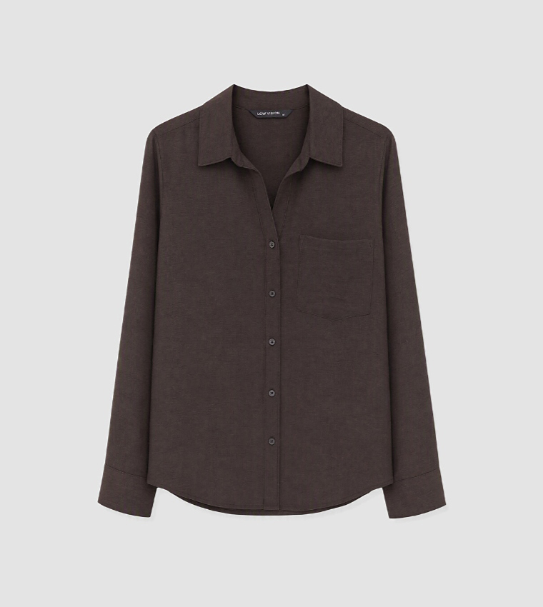 Solid Long Sleeves Dobby Shirt