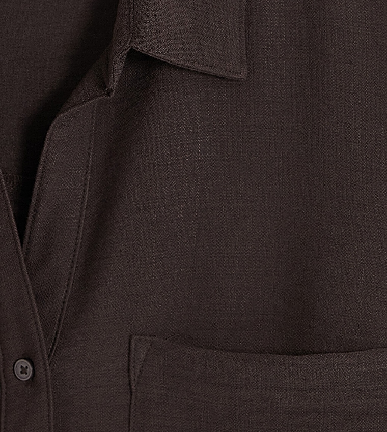 Solid Long Sleeves Dobby Shirt