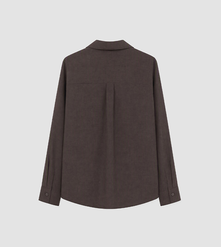 Solid Long Sleeves Dobby Shirt