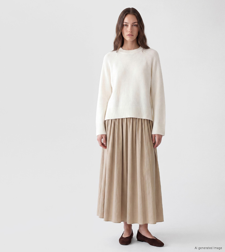 Solid Crew Neck Sweater