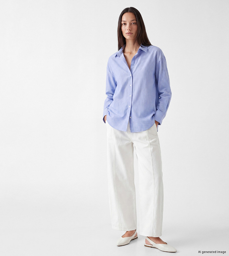 Striped Long Sleeves Poplin Shirt