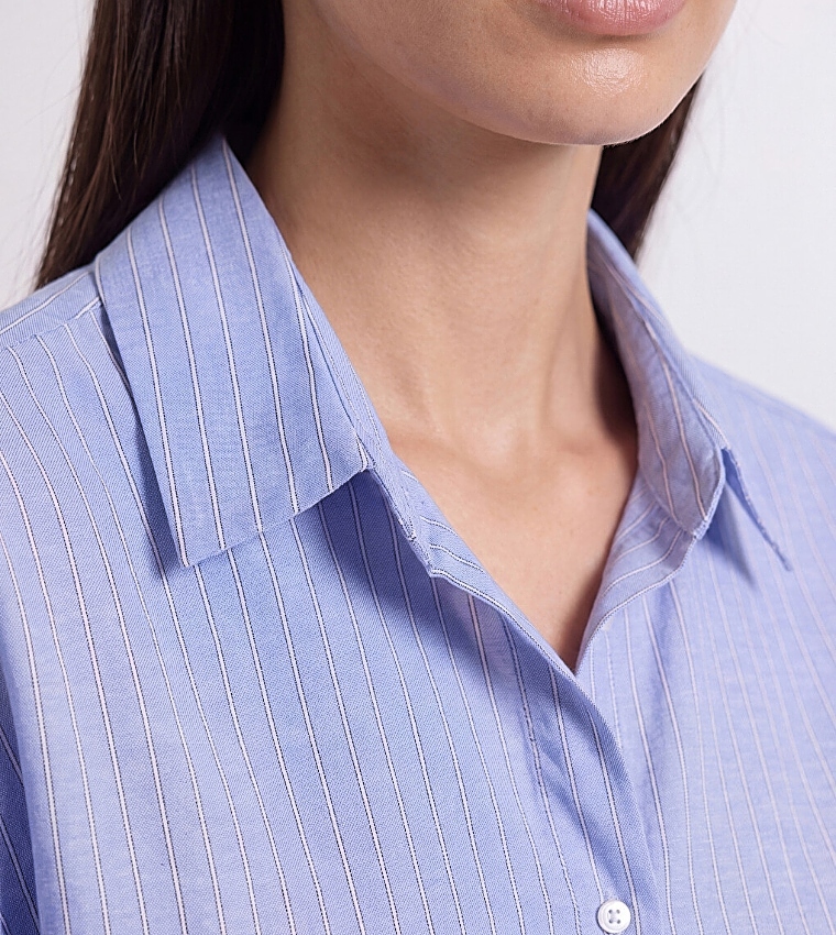Striped Long Sleeves Poplin Shirt