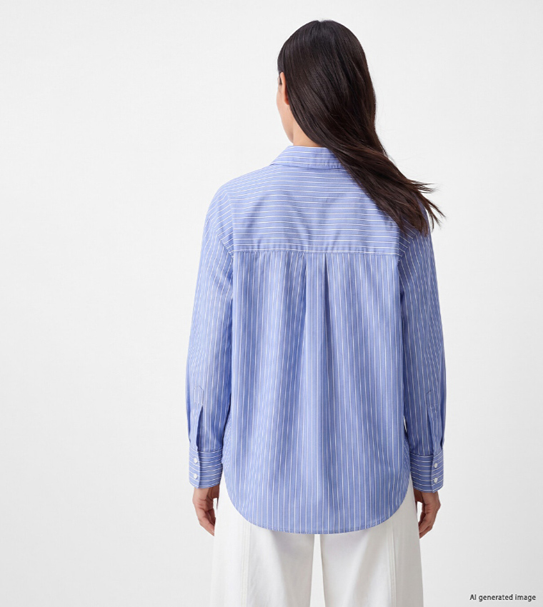 Striped Long Sleeves Poplin Shirt