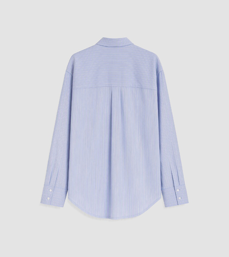 Striped Long Sleeves Poplin Shirt