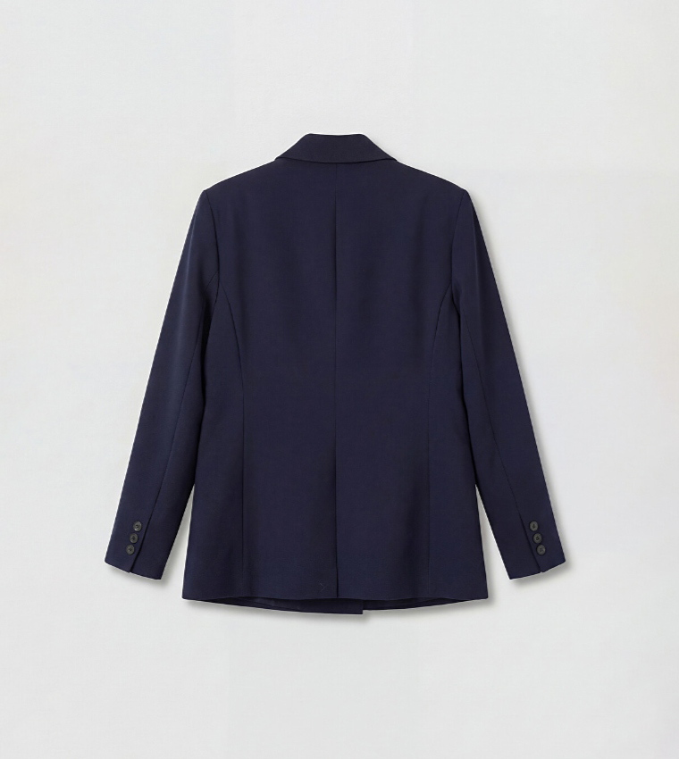 Solid Double Breasted Blazer