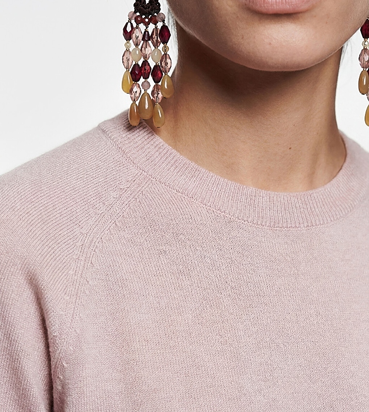 اٍل سي واي كيكي  سترات بياقة دائرية - ليلكي فاتح Round Neck Sweaters