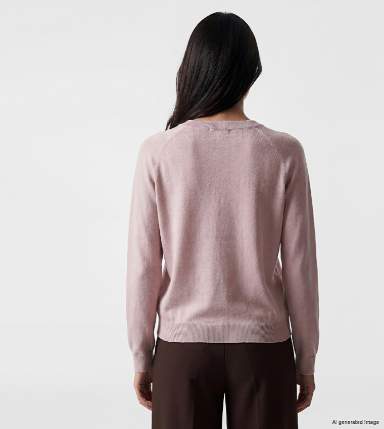 اٍل سي واي كيكي  سترات بياقة دائرية - ليلكي فاتح Round Neck Sweaters