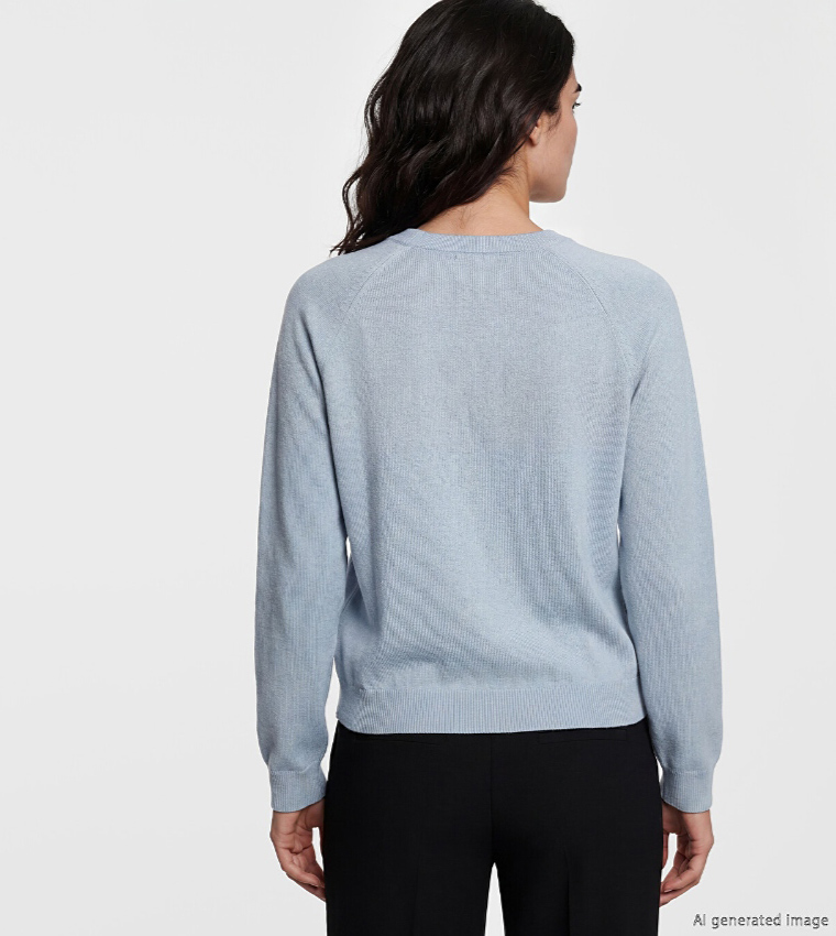 LC Waikiki  Round Neck Sweaters - Light Blue Round Neck Sweaters