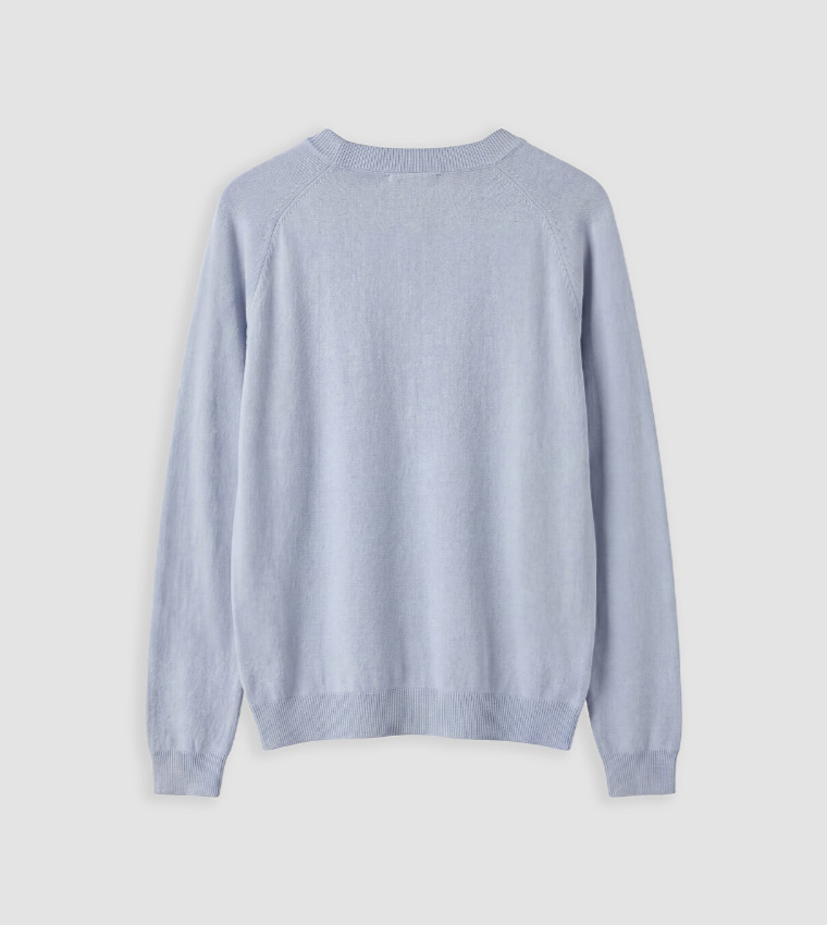 LC Waikiki  Round Neck Sweaters - Light Blue Round Neck Sweaters