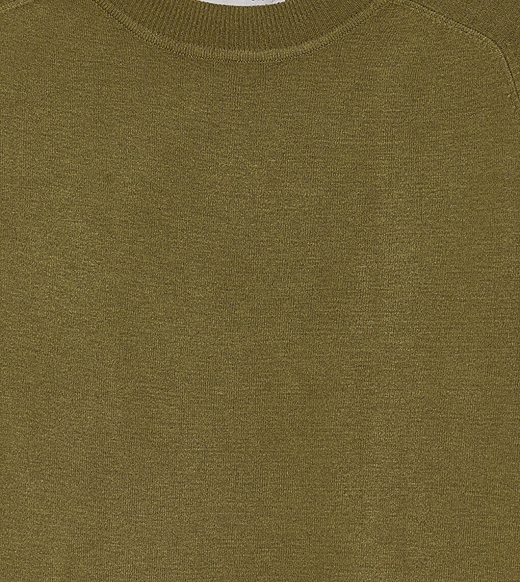 LC Waikiki  Round Neck Sweaters - Olive Round Neck Sweaters