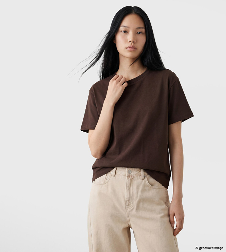 Solid Crew Neck T-Shirt