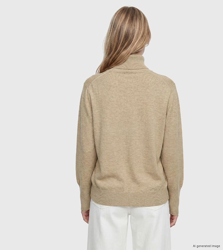 LC Waikiki  Turtleneck Sweaters - Beige Turtle neck Sweaters