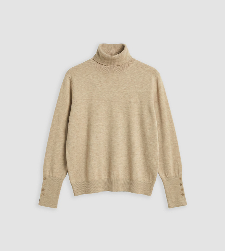 LC Waikiki  Turtleneck Sweaters - Beige Turtle neck Sweaters