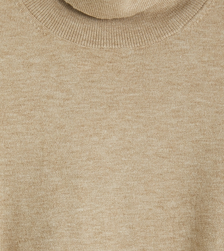 LC Waikiki  Turtleneck Sweaters - Beige Turtle neck Sweaters