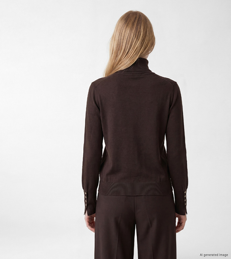 LC Waikiki  Turtleneck Sweaters - Brown Turtle neck Sweaters
