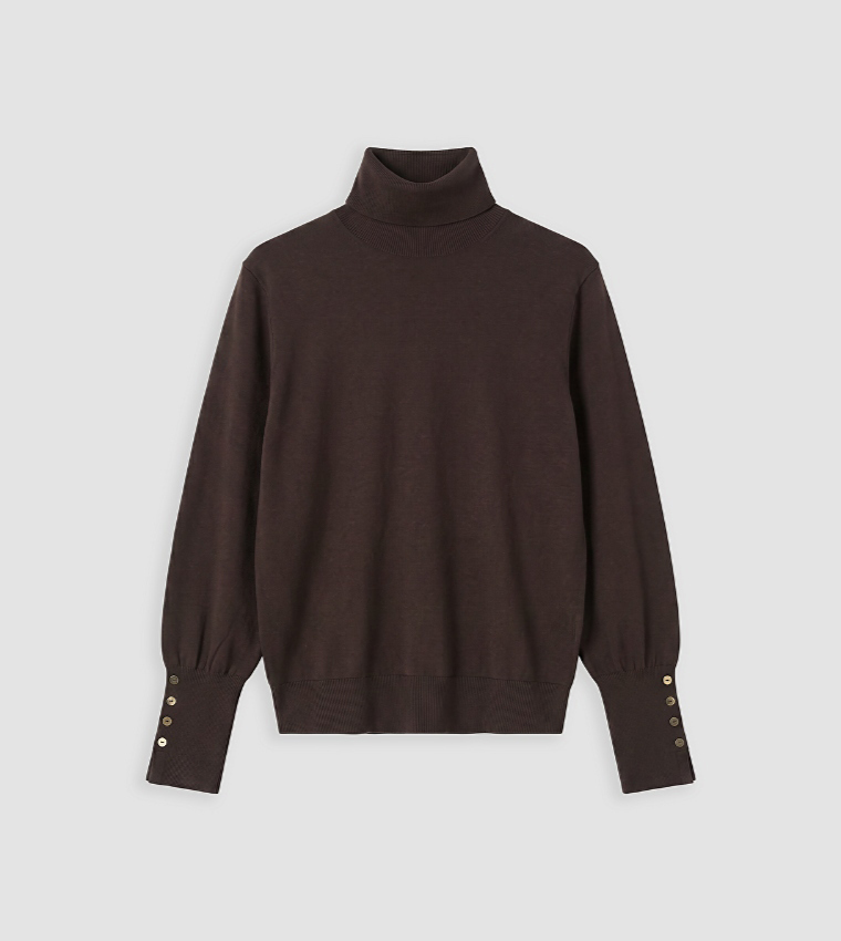 LC Waikiki  Turtleneck Sweaters - Brown Turtle neck Sweaters
