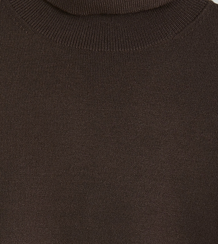 LC Waikiki  Turtleneck Sweaters - Brown Turtle neck Sweaters