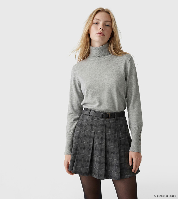 اٍل سي واي كيكي  سترات بياقة سلحفاة - رمادي Turtle neck Sweaters