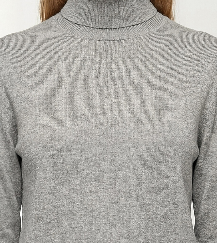 اٍل سي واي كيكي  سترات بياقة سلحفاة - رمادي Turtle neck Sweaters