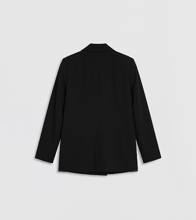 Solid Double Breasted Blazer
