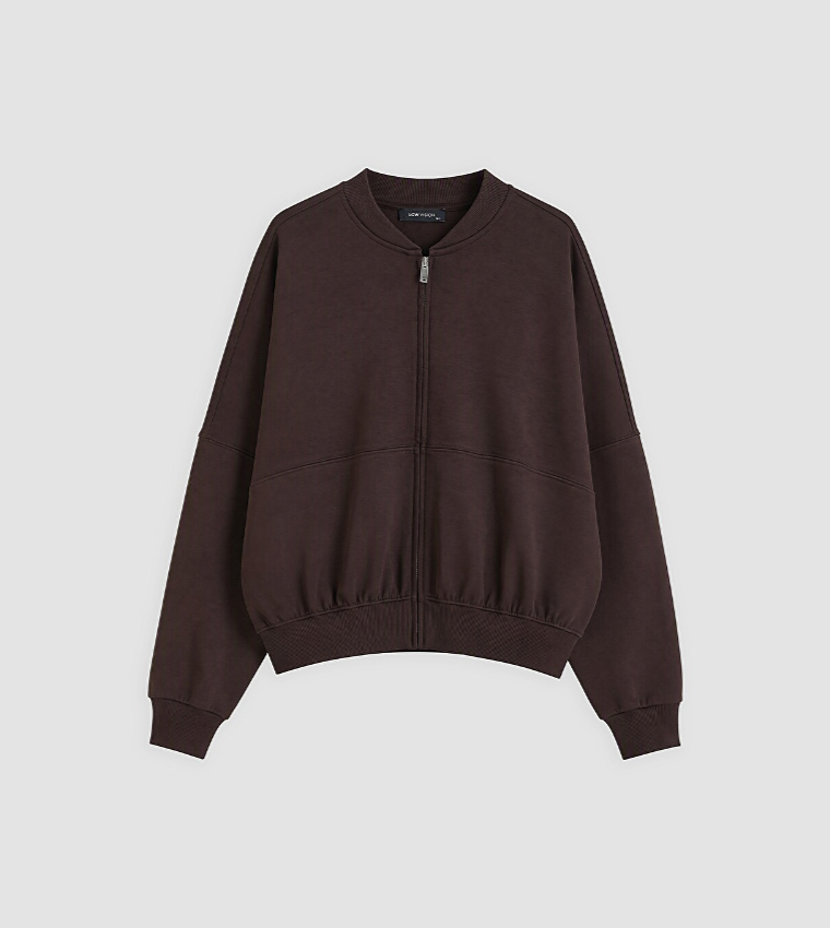 Solid High Neck Oversized Jacket