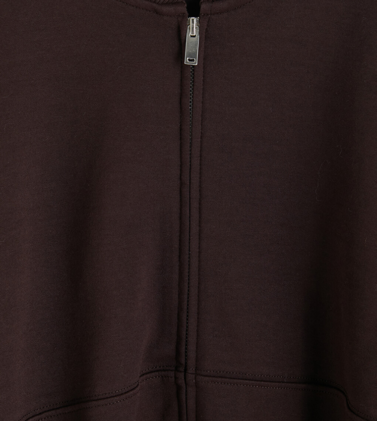 Solid High Neck Oversized Jacket