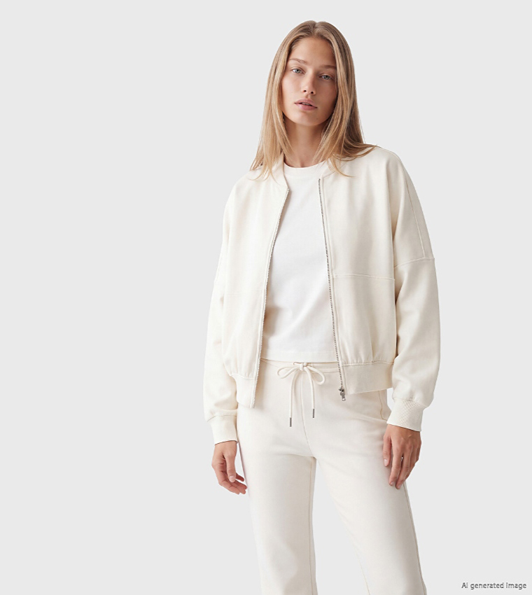 Solid High Neck Oversized Jacket