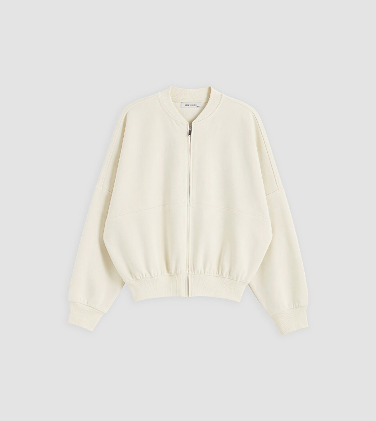Solid High Neck Oversized Jacket