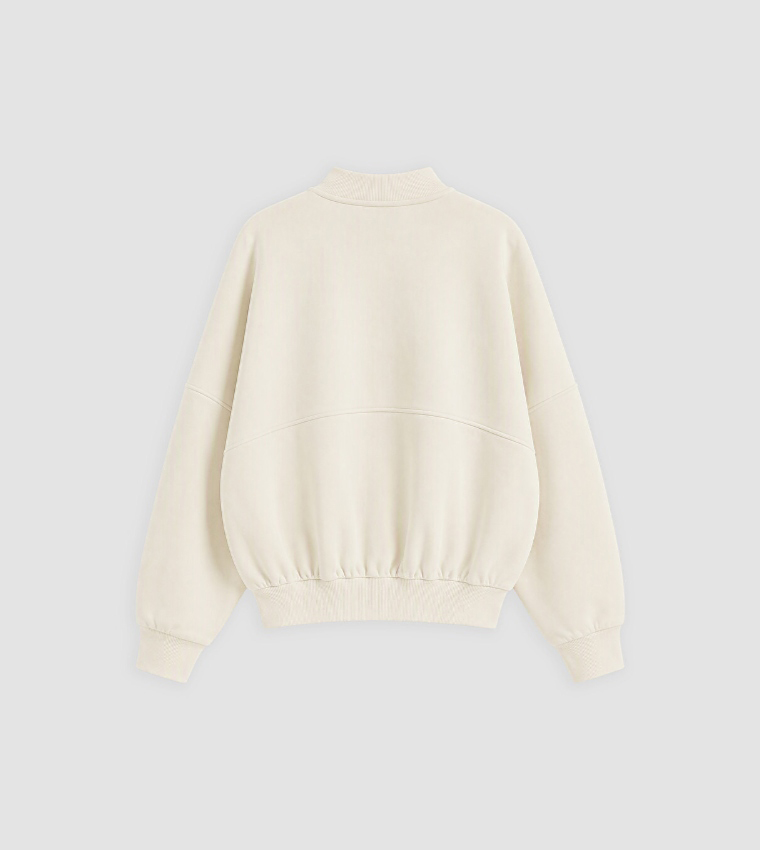 Solid High Neck Oversized Jacket