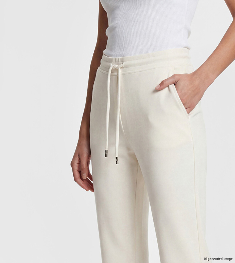 Solid Drawstring Waist Flared Pants