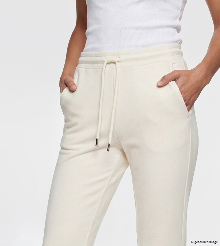 Solid Drawstring Waist Flared Pants