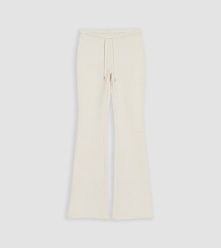 Solid Drawstring Waist Flared Pants
